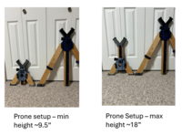 Prone - lowered and extended